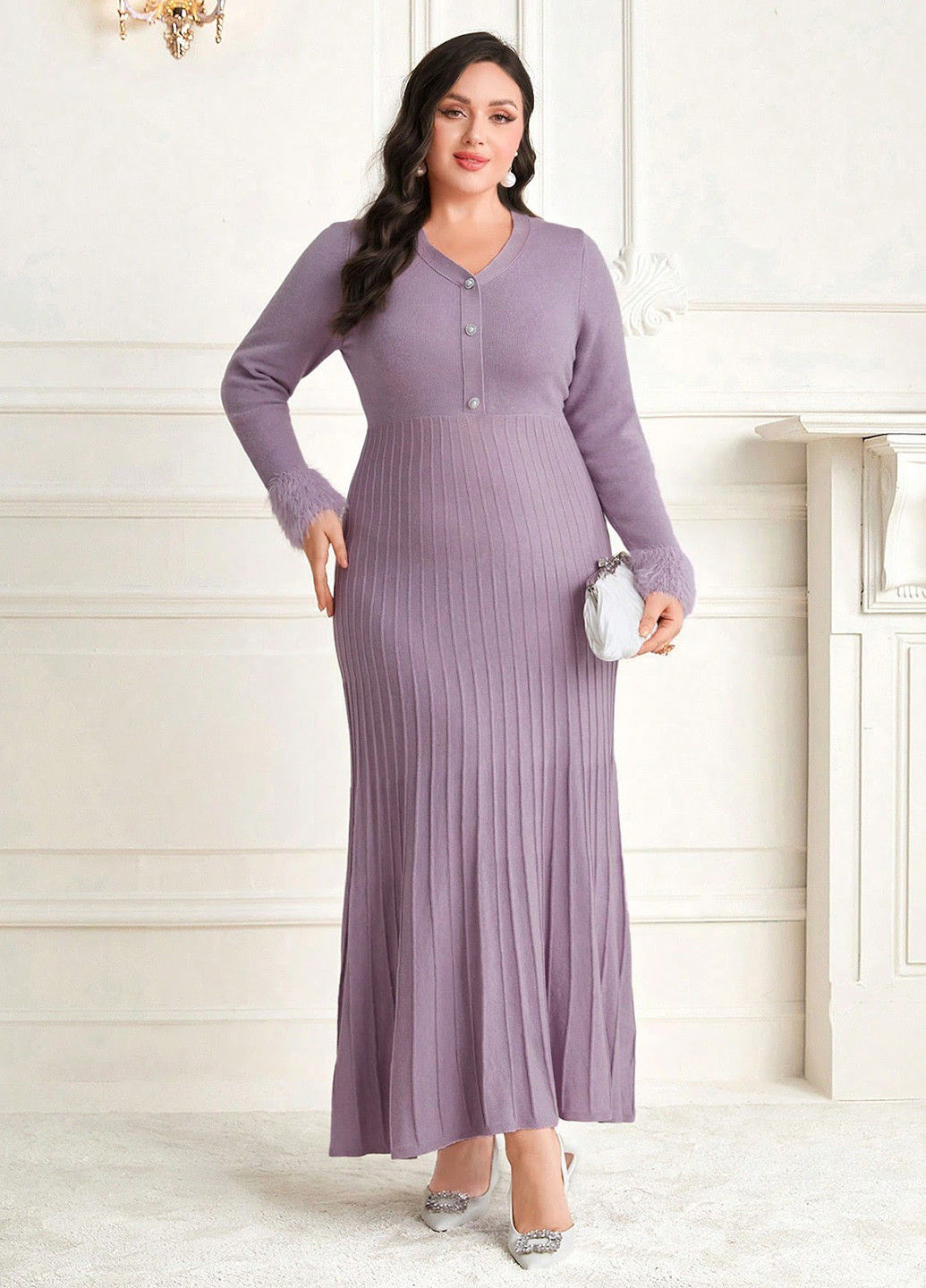 Бузкова кежуал сукня сукня светр SHEIN однотонна