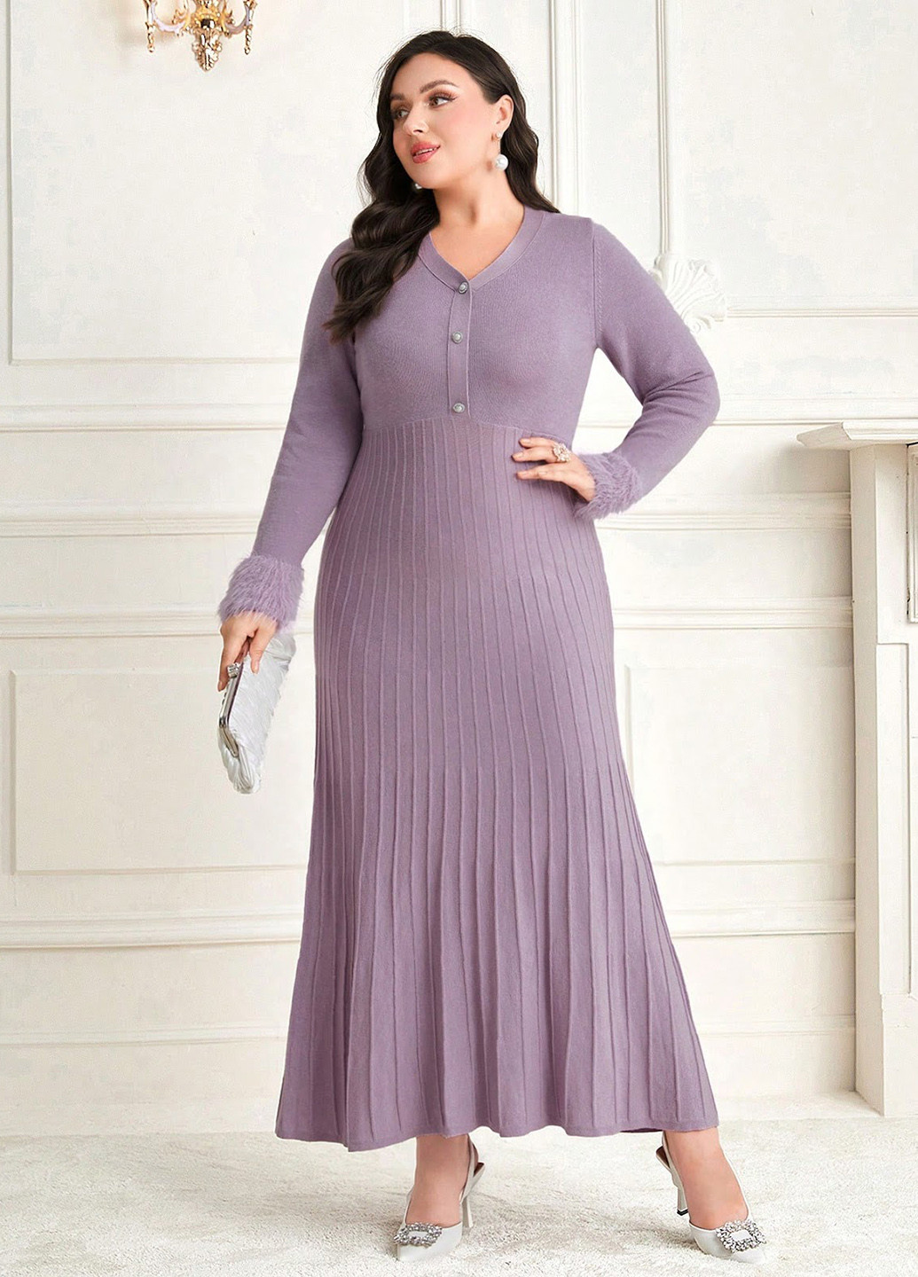 Бузкова кежуал сукня сукня светр SHEIN однотонна