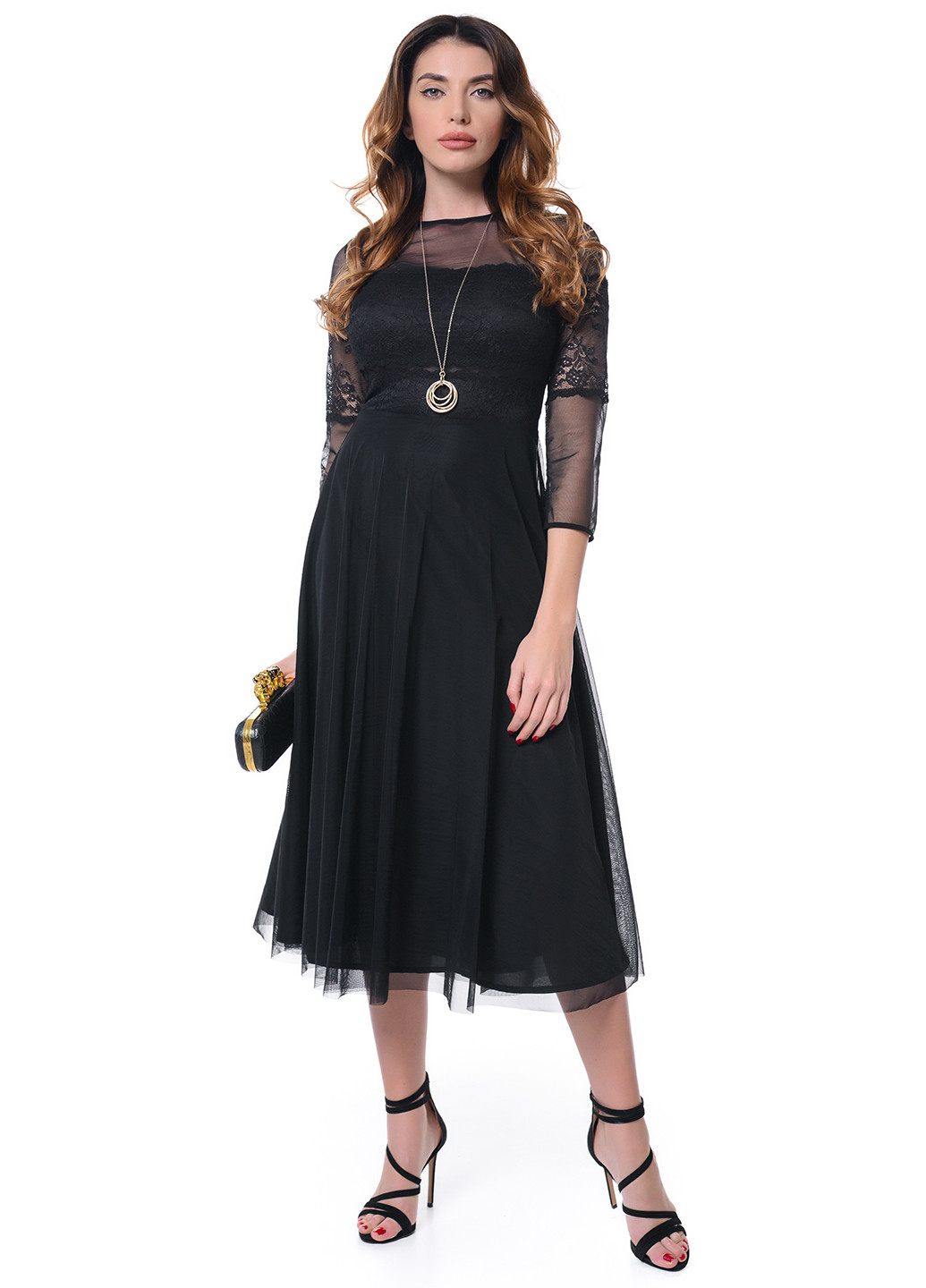 Черное коктейльное платье Arefeva однотонное