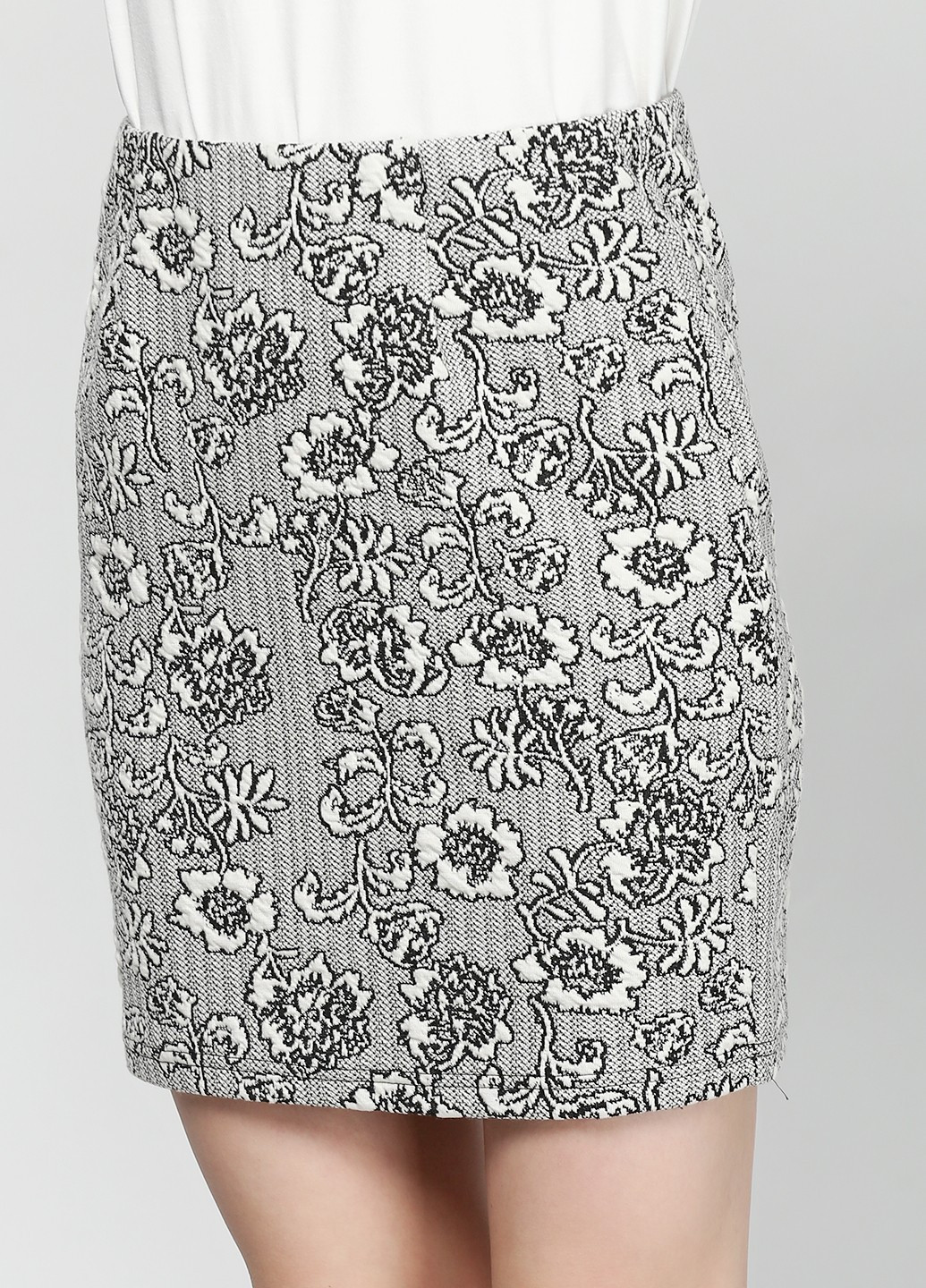 Черно-белая кэжуал цветочной расцветки юбка Bpc карандаш