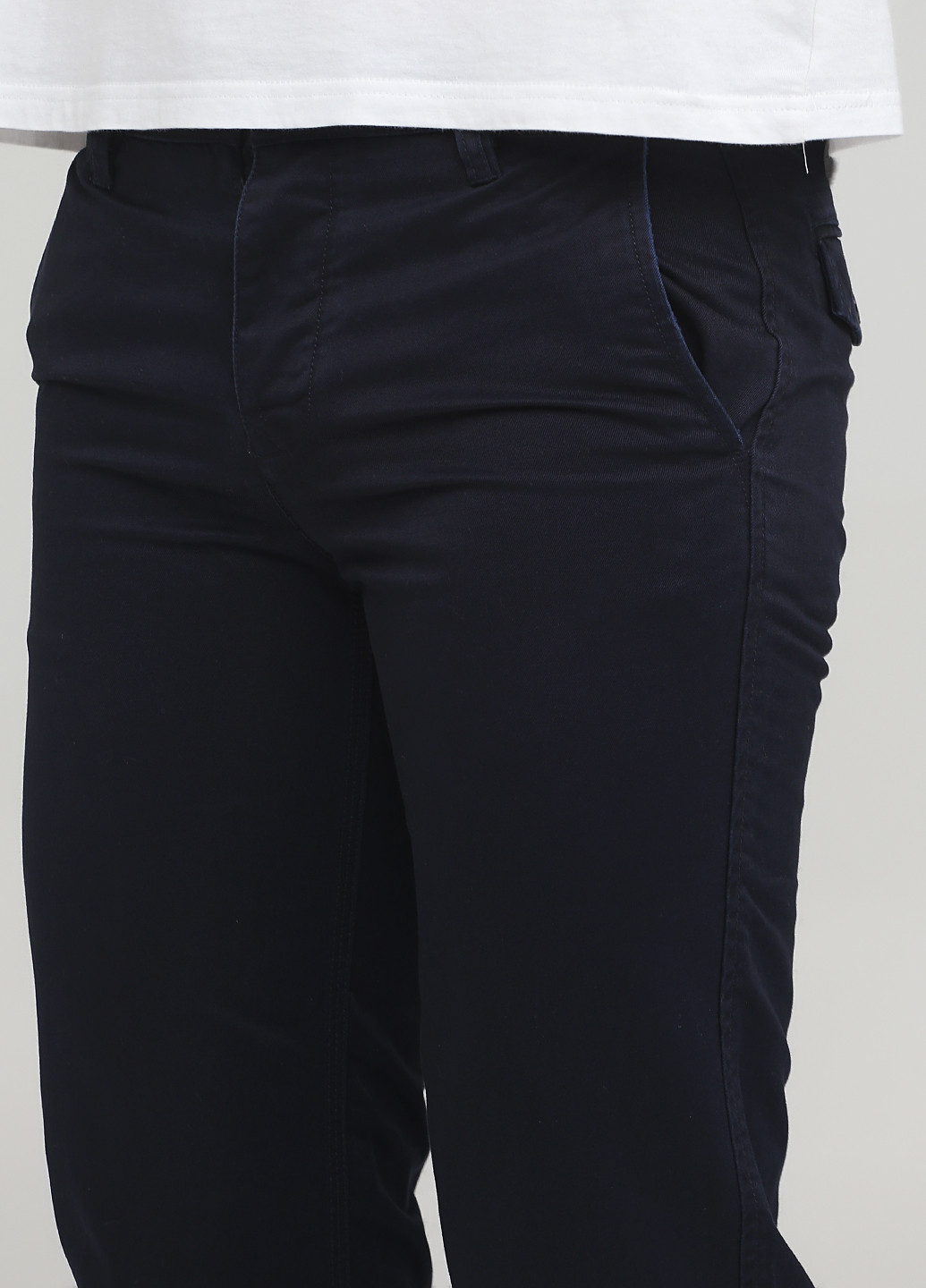 Темно-синие кэжуал демисезонные укороченные, прямые брюки Jack & Jones