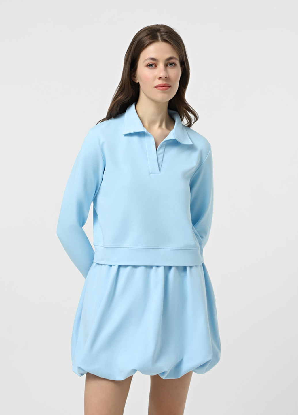 Блакитний світшот Promin однотонний без декору (337363186)