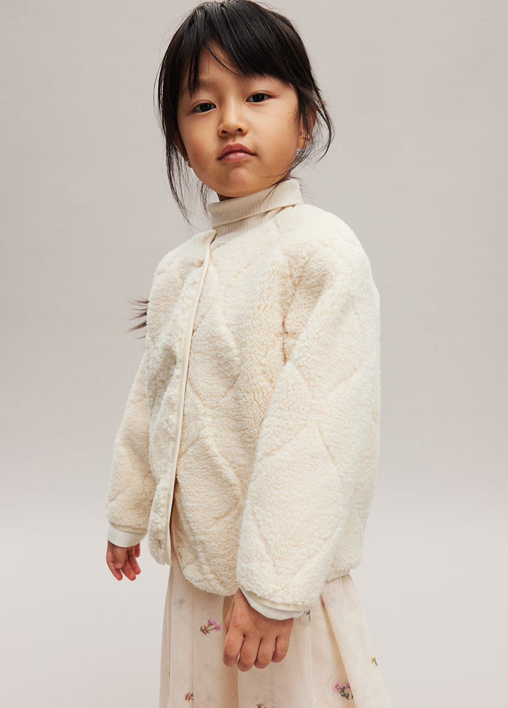 Молочная демисезонная куртка куртка-лайнер H&M