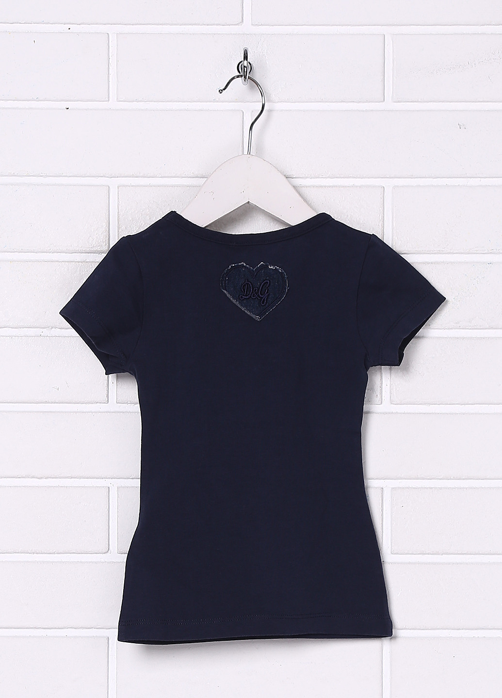 Темно-синяя летняя футболка с коротким рукавом Dolce & Gabbana