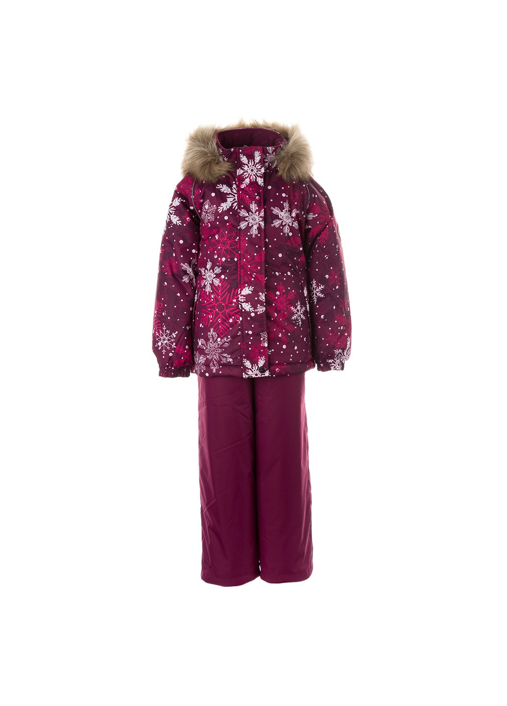 Бордовий зимній комплект зимовий (куртка + напівкомбінезон) marvel Huppa