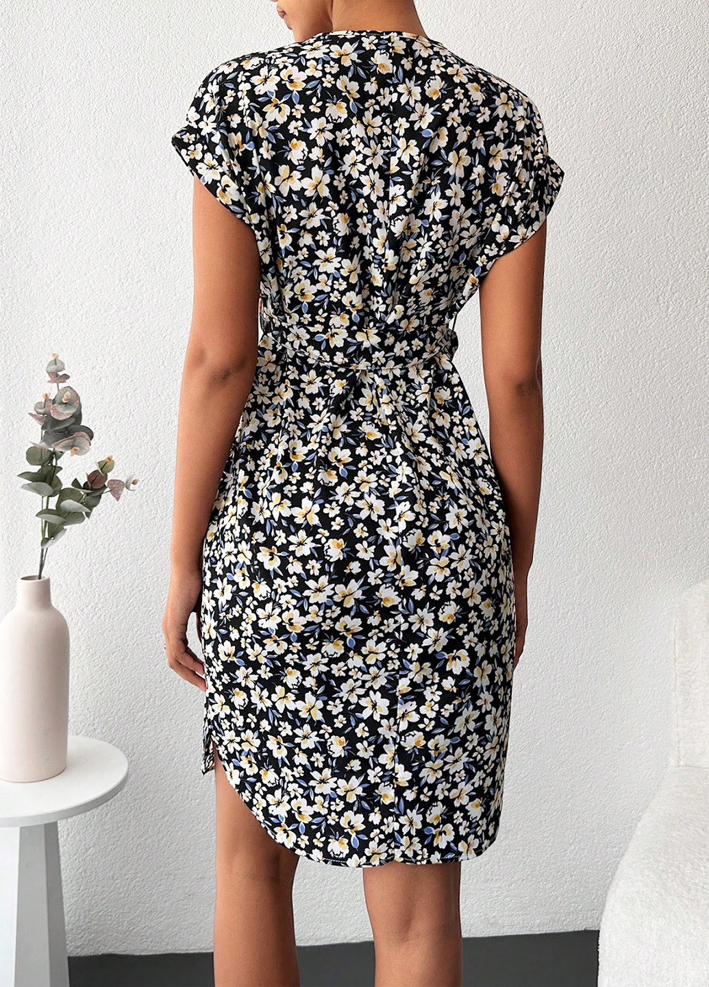 Комбінована кежуал сукня а-силует SHEIN з квітковим принтом