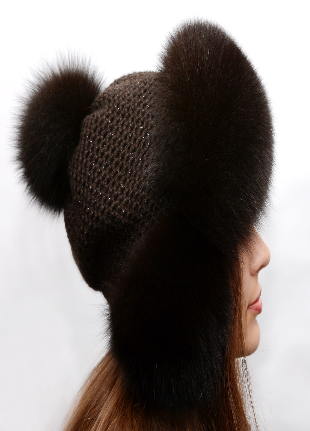 Женская зимняя меховая шапка ушанка из меха песца Меховой Стиль зимушка (229461769)