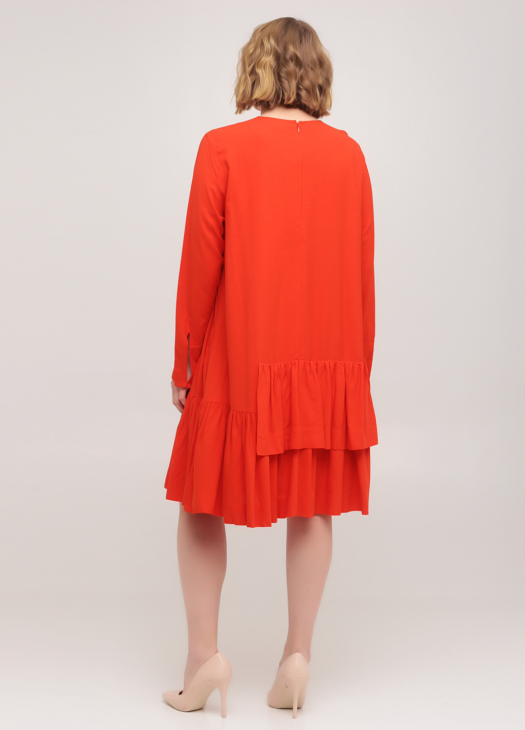 Оранжевое кэжуал платье а-силуэт Cos однотонное