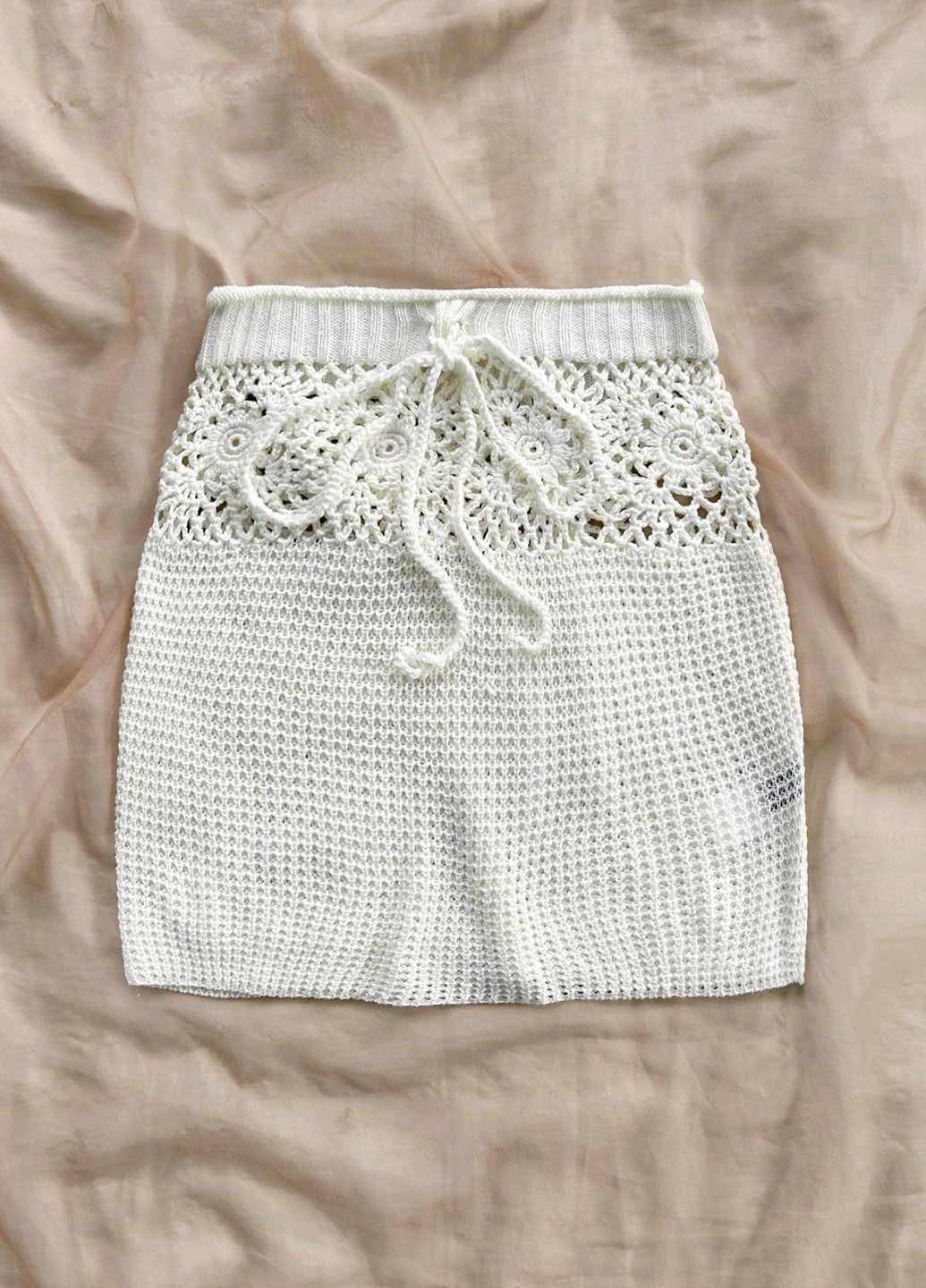 Белая пляжный однотонная юбка SHEIN