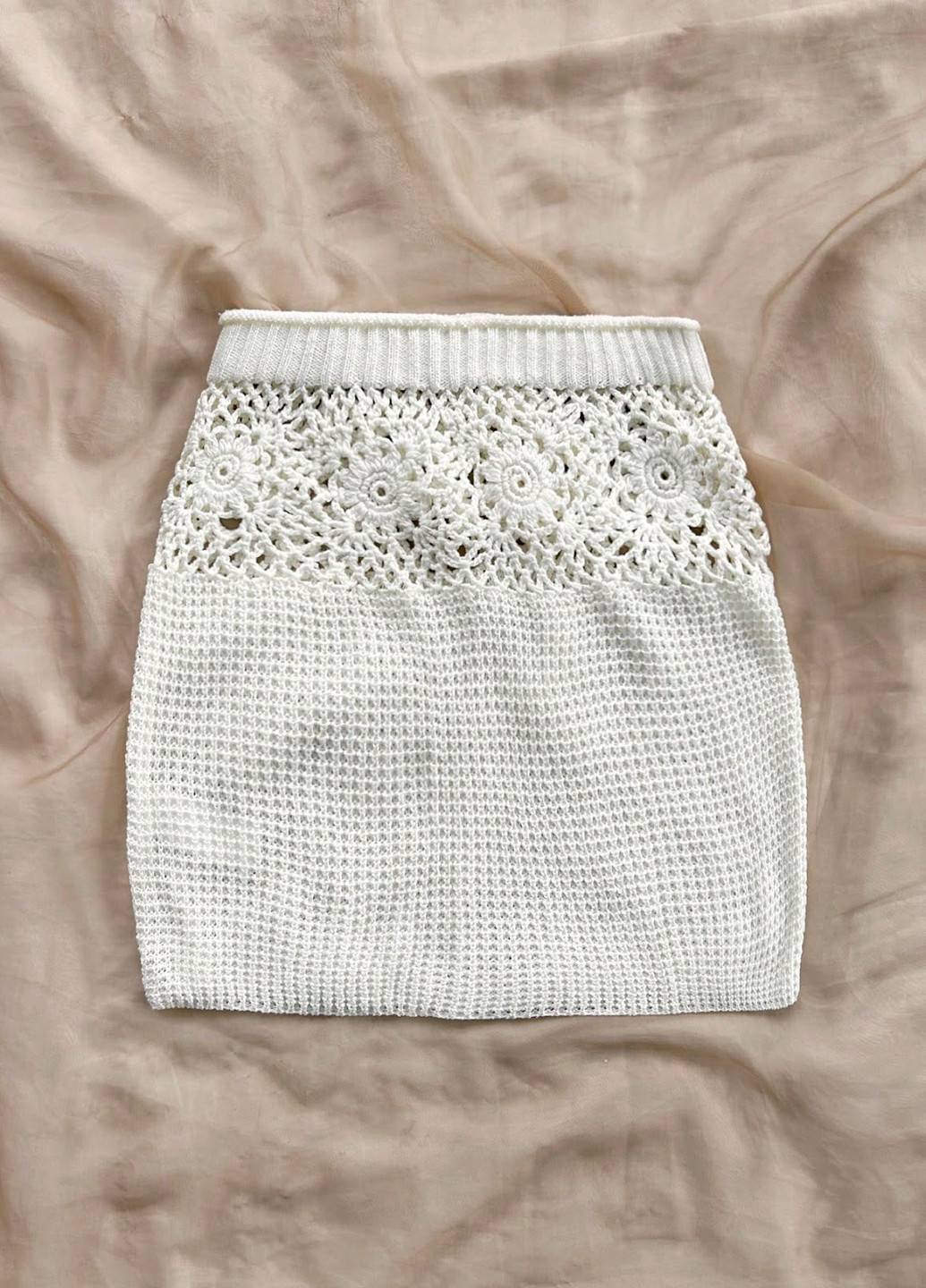 Белая пляжный однотонная юбка SHEIN