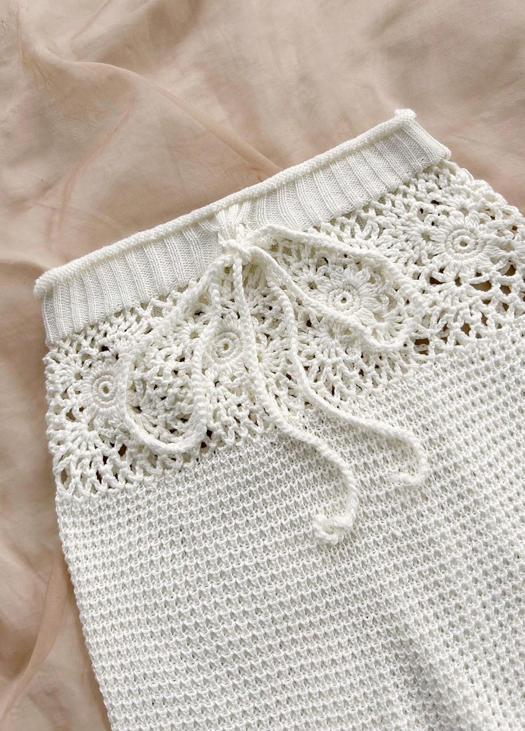 Белая пляжный однотонная юбка SHEIN