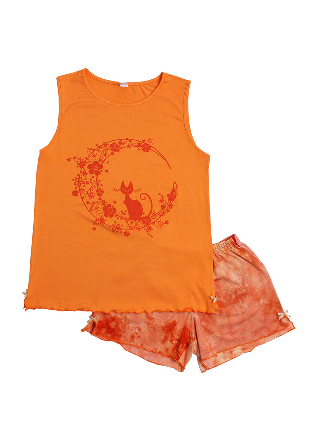 Оранжевая всесезон пижама (майка, шорты) Валери-Текс