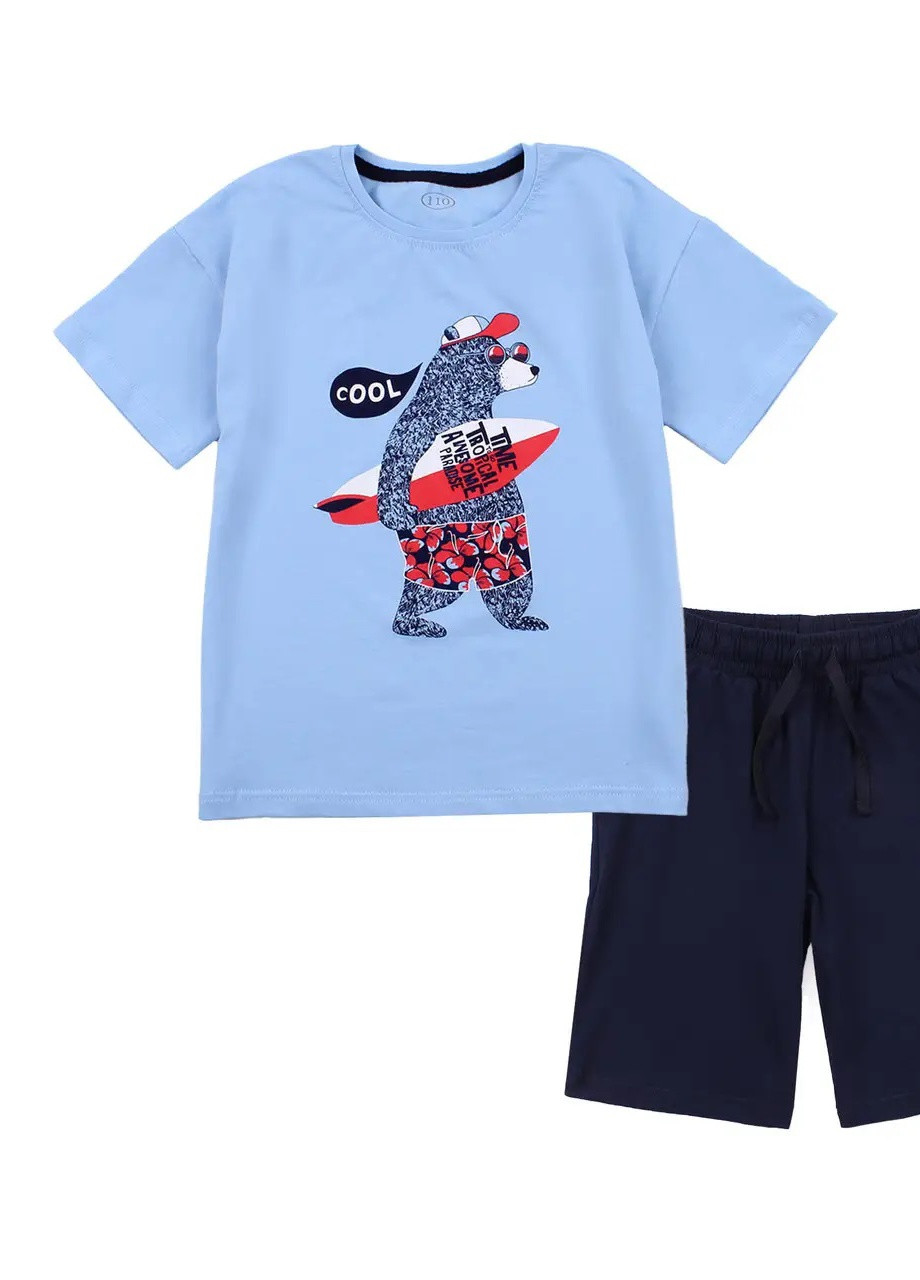 Голубой комплект для мальчика (медведь) Фламинго Текстиль