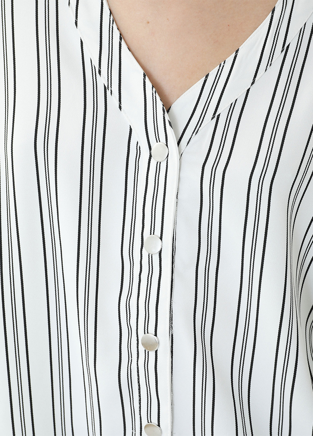 Черно-белая кэжуал рубашка в полоску Pimkie
