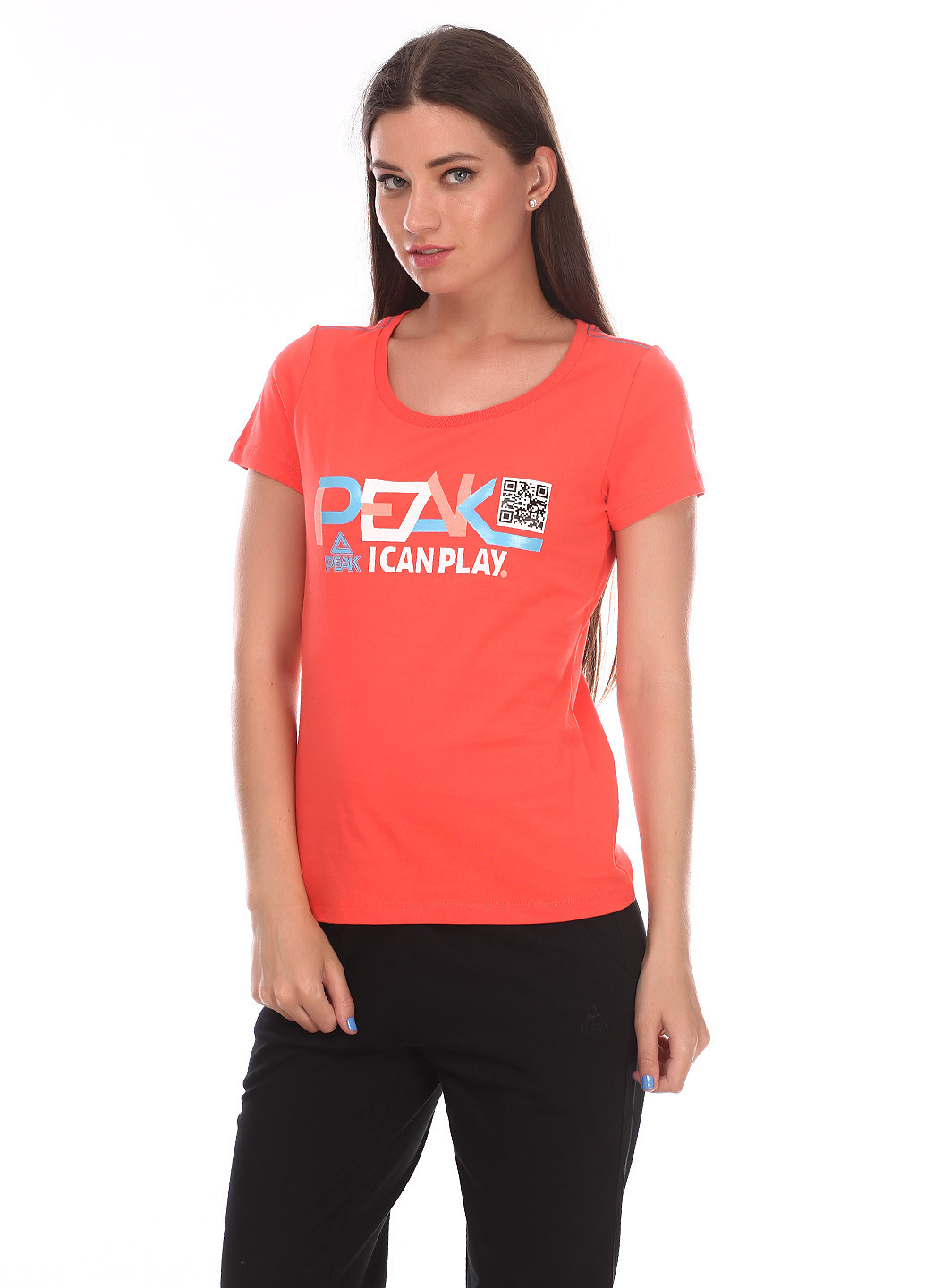 Оранжевая летняя футболка с коротким рукавом Peak