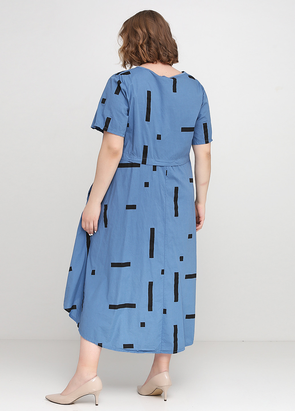 Голубое кэжуал платье New Colection с рисунком