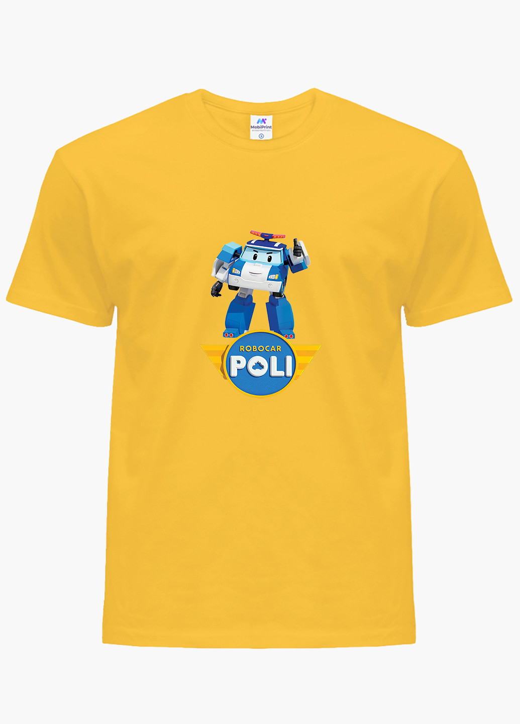 Жовта демісезонна футболка дитяча робокар полі (robocar poli) (9224-1620) MobiPrint