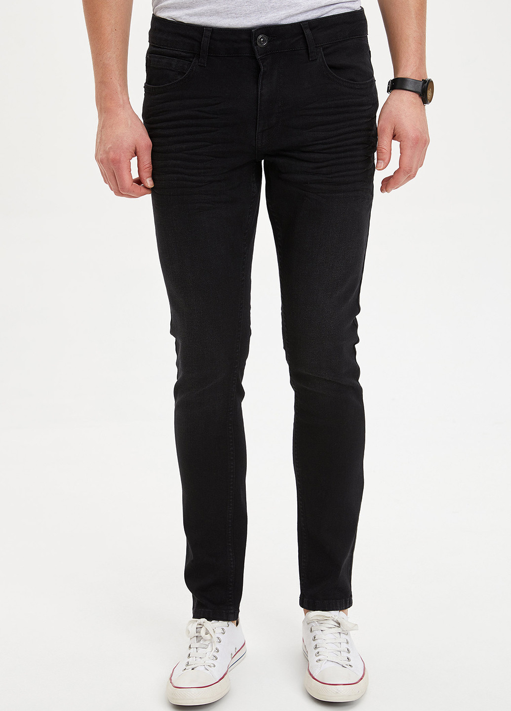 Штани DeFacto чорні джинсові бавовна