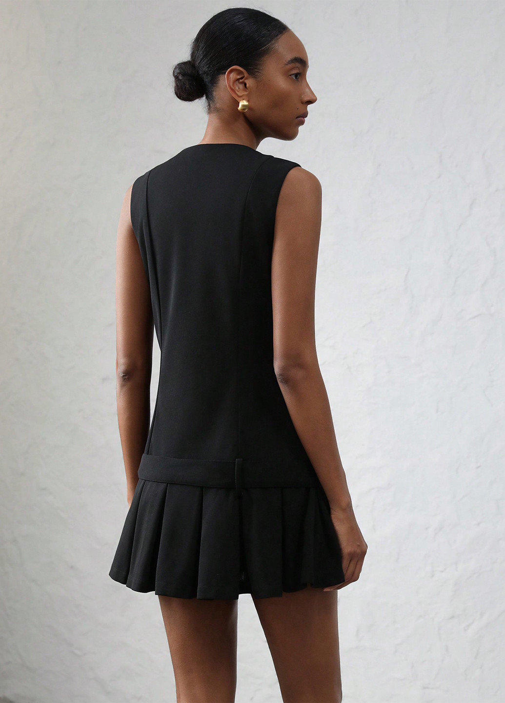 Черное кэжуал платье клеш SHEIN однотонное