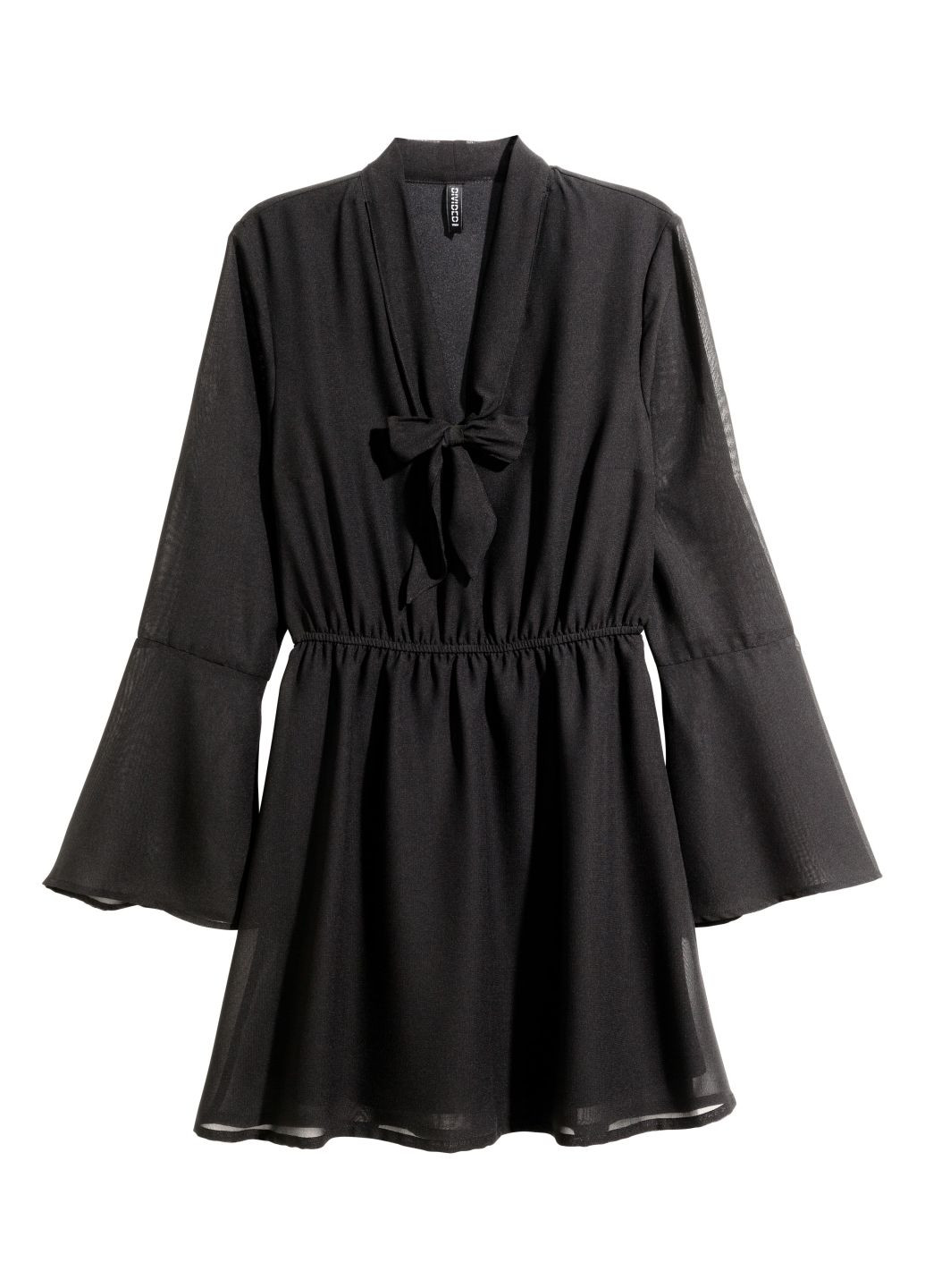 Черное коктейльное платье клеш H&M