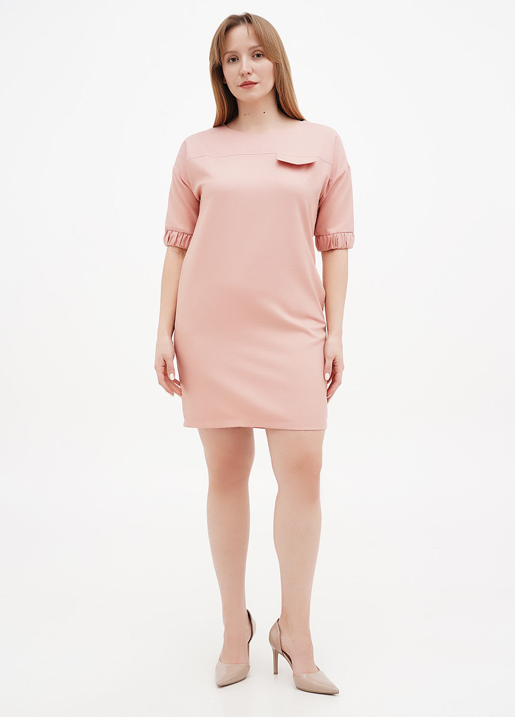 Пудрова кежуал сукня Sassofono однотонна