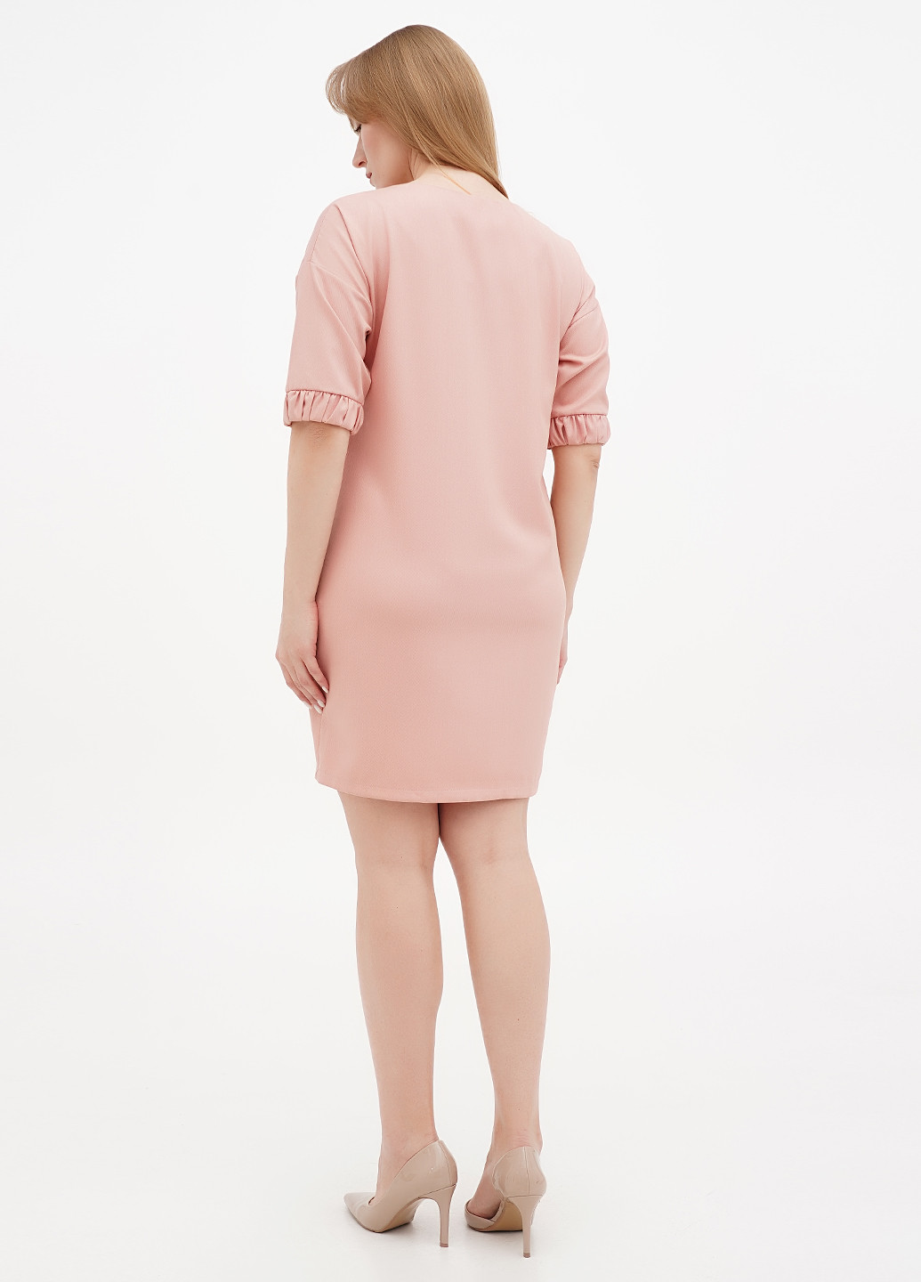 Пудрова кежуал сукня Sassofono однотонна