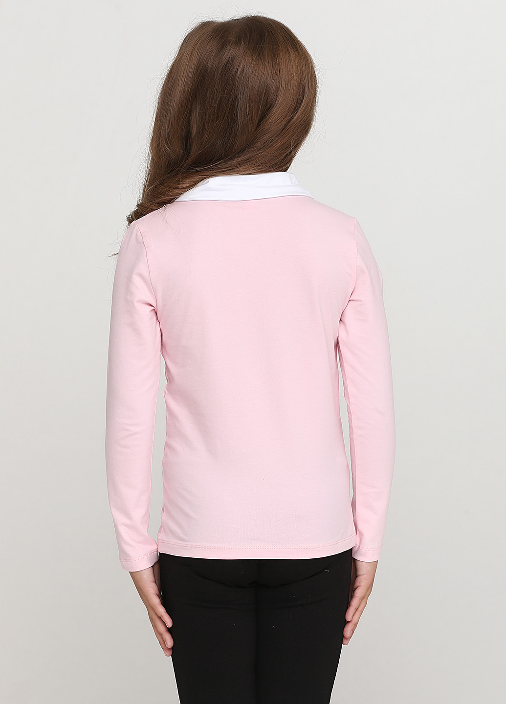 Розовая однотонная блузка с длинным рукавом Vidoli демисезонная
