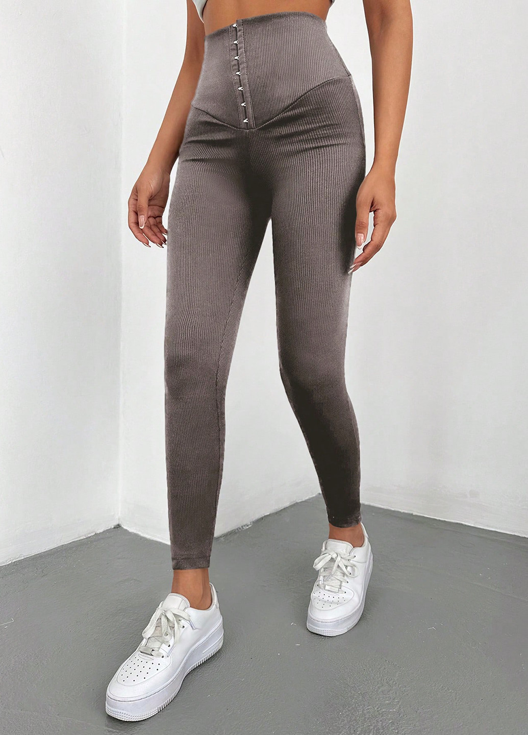 Коричневые демисезонные леггинсы SHEIN