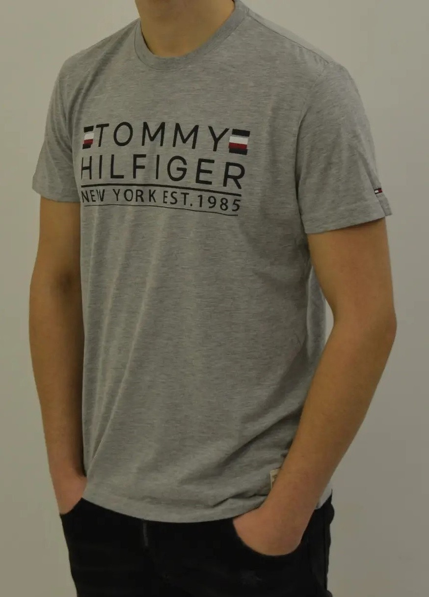 Серая футболка мужская Tommy Hilfiger New York EST 1905