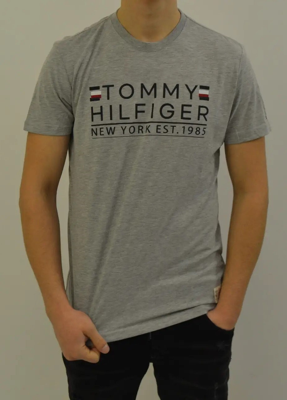 Серая футболка мужская Tommy Hilfiger New York EST 1905