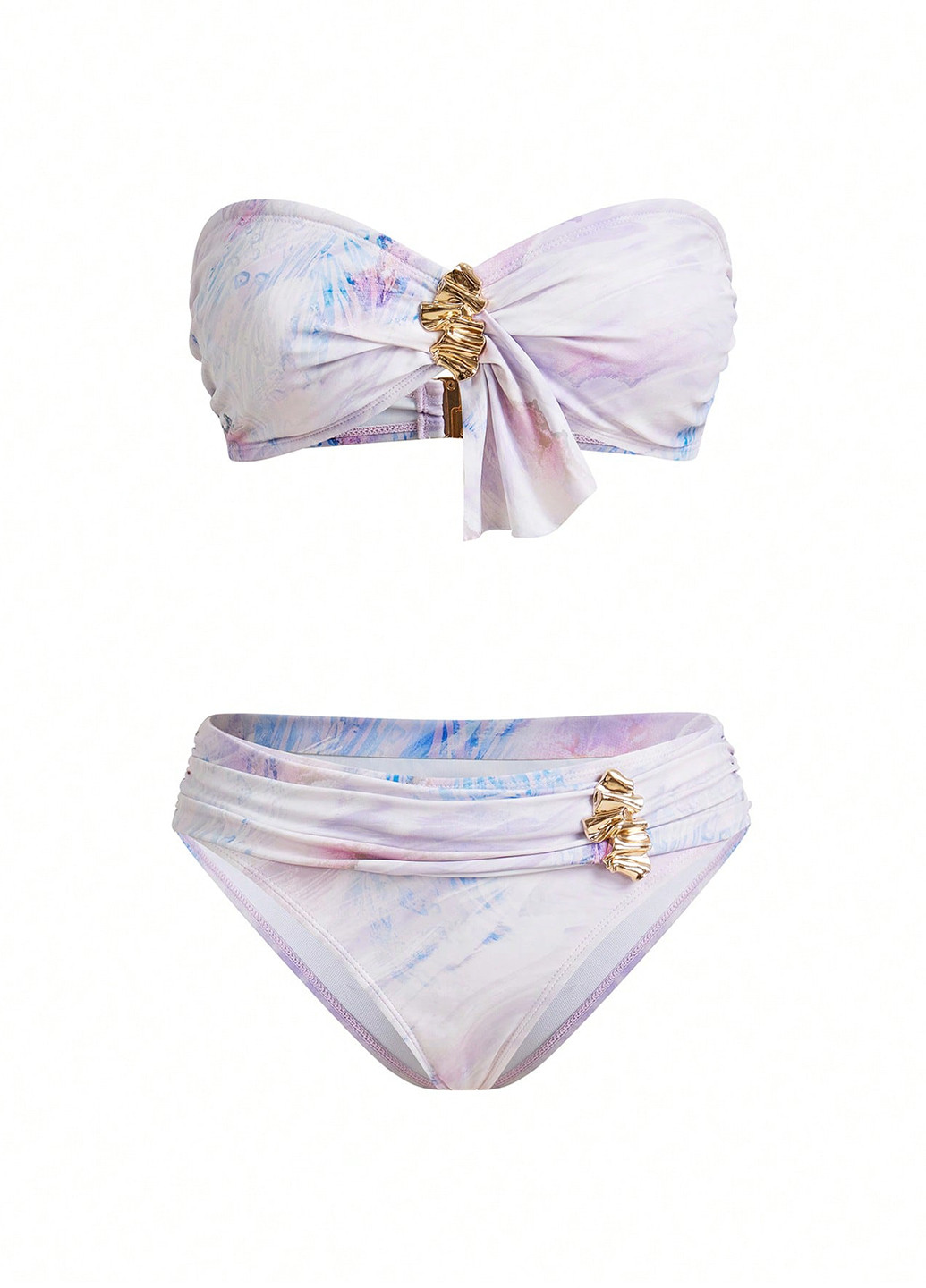 Комбінований демісезонний купальник (ліф, трусики, спідниця) бандо, роздільний SHEIN