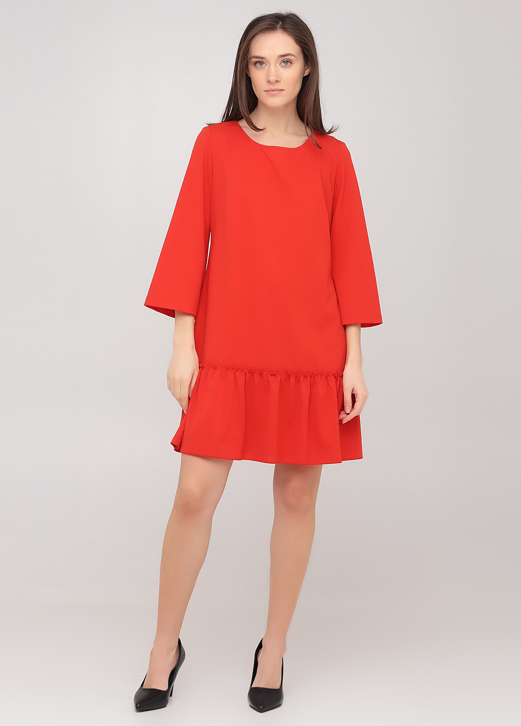 Красное кэжуал платье Tensione IN однотонное