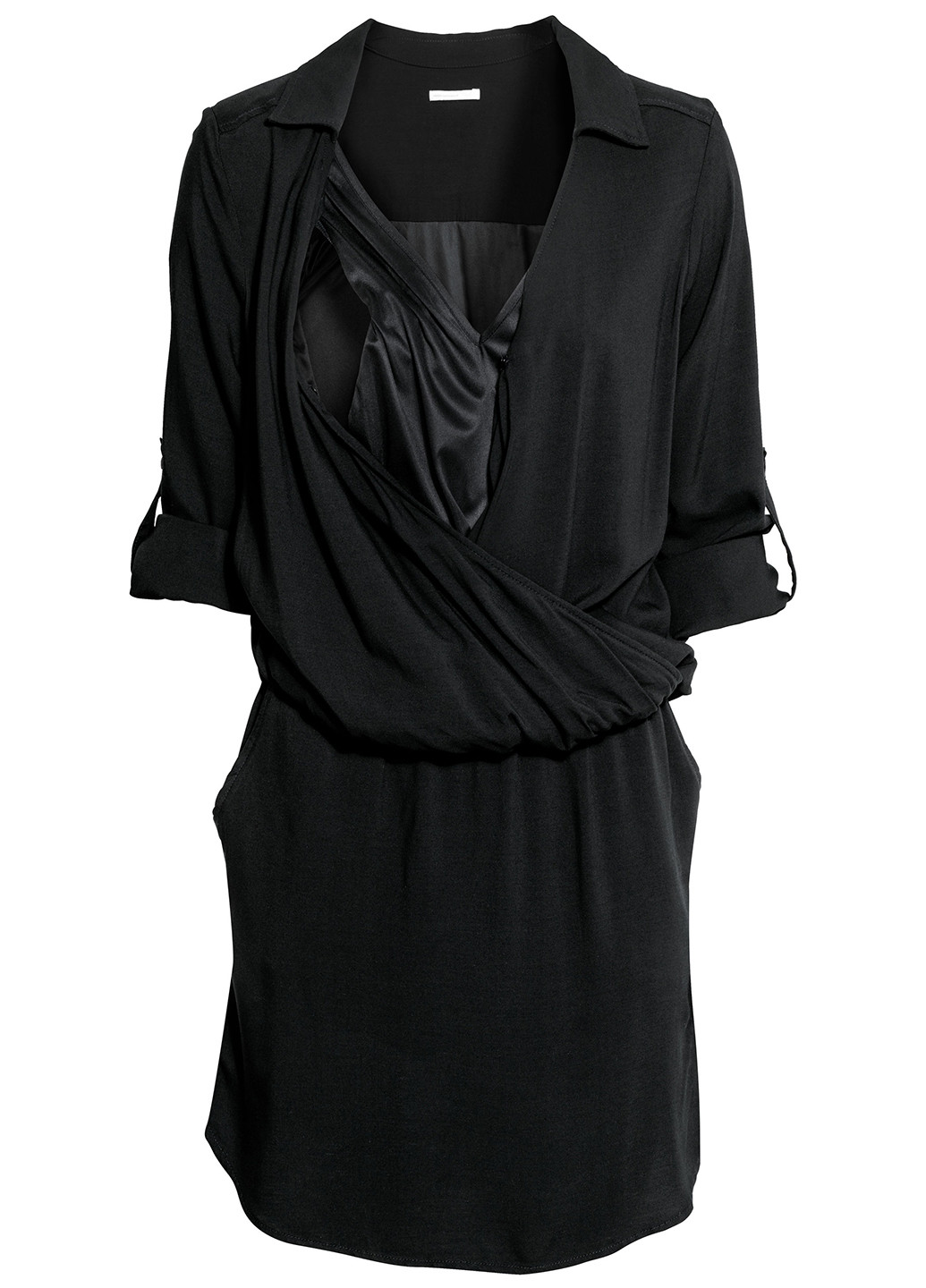 Черное кэжуал платье для кормящих рубашка H&M