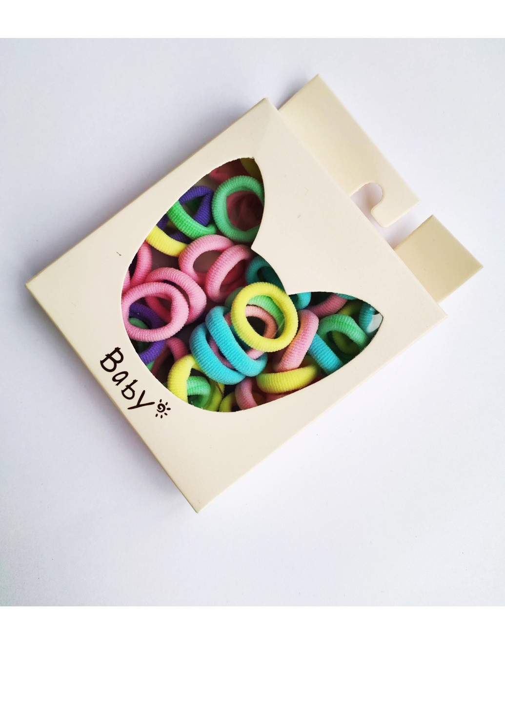 Набір різнокольорових гумок для волосся Elastic Ring, Color Mix 2 40 шт Hair однотонне комбіноване