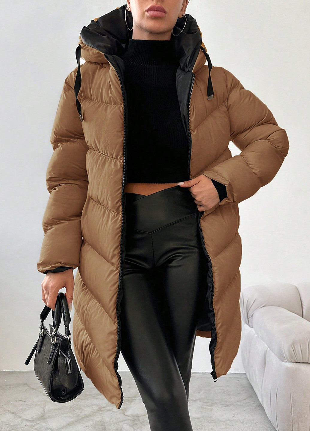 Светло-коричневая демисезонная куртка SHEIN