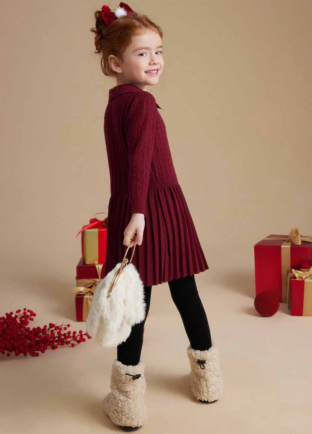 Бордова сукня SHEIN (367210983)