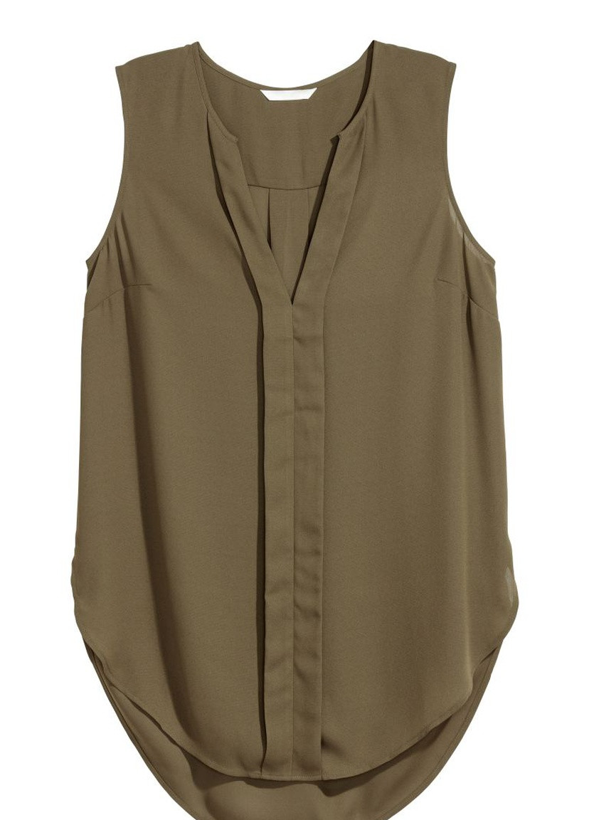 Оливковая (хаки) летняя блуза б/р H&M