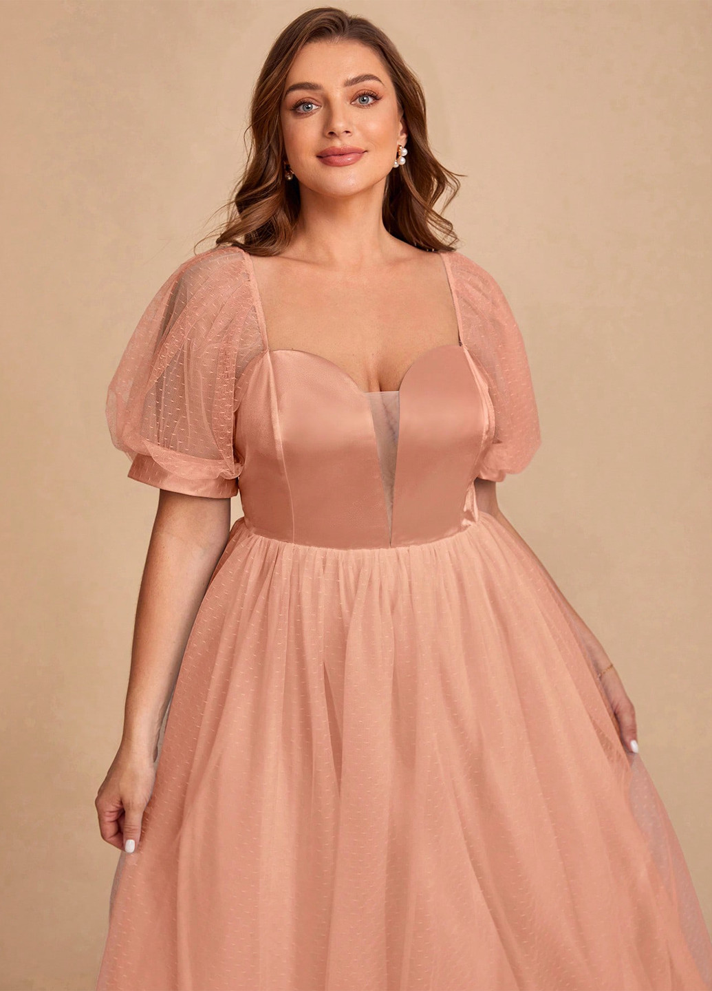 Персикова святковий сукня кльош SHEIN однотонна