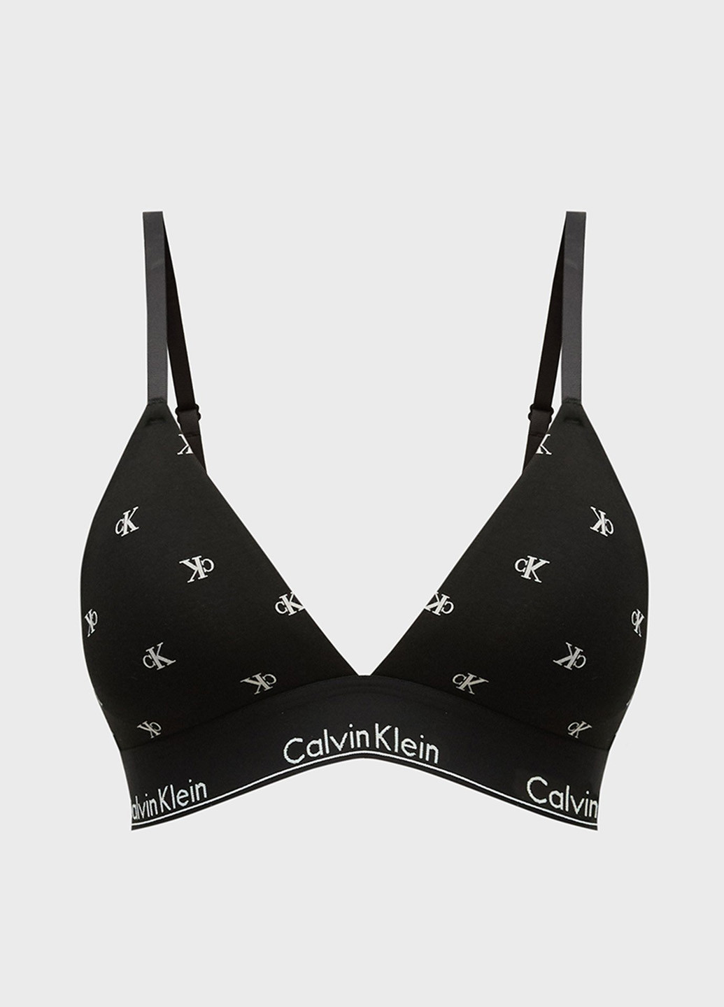 Чёрный триэнджел бюстгальтер Calvin Klein без косточек хлопок