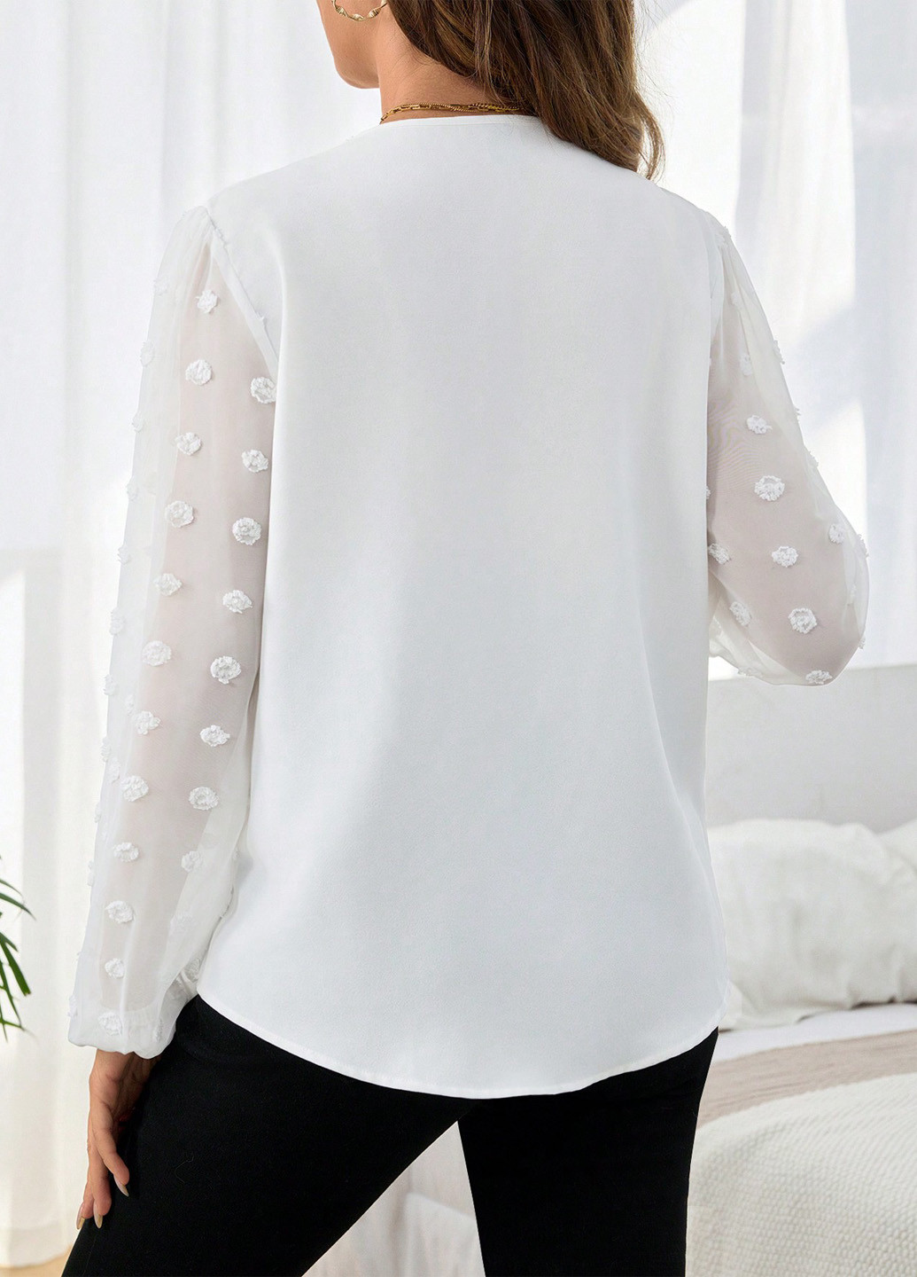 Белая блуза для беременных с баской SHEIN