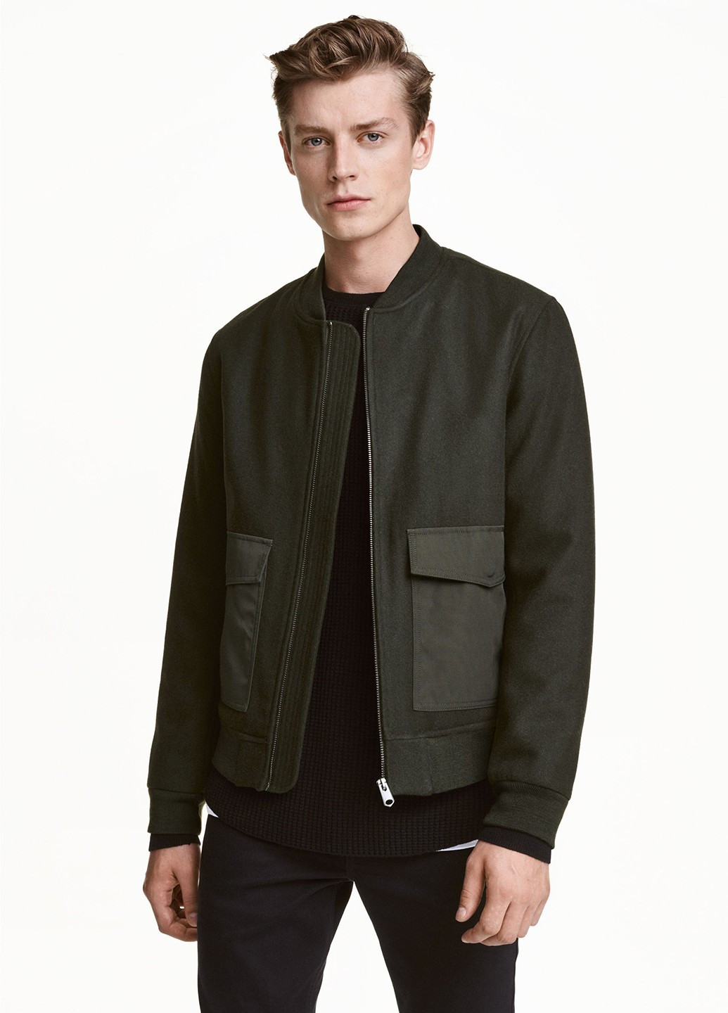 Темно-зеленая демисезонная куртка H&M