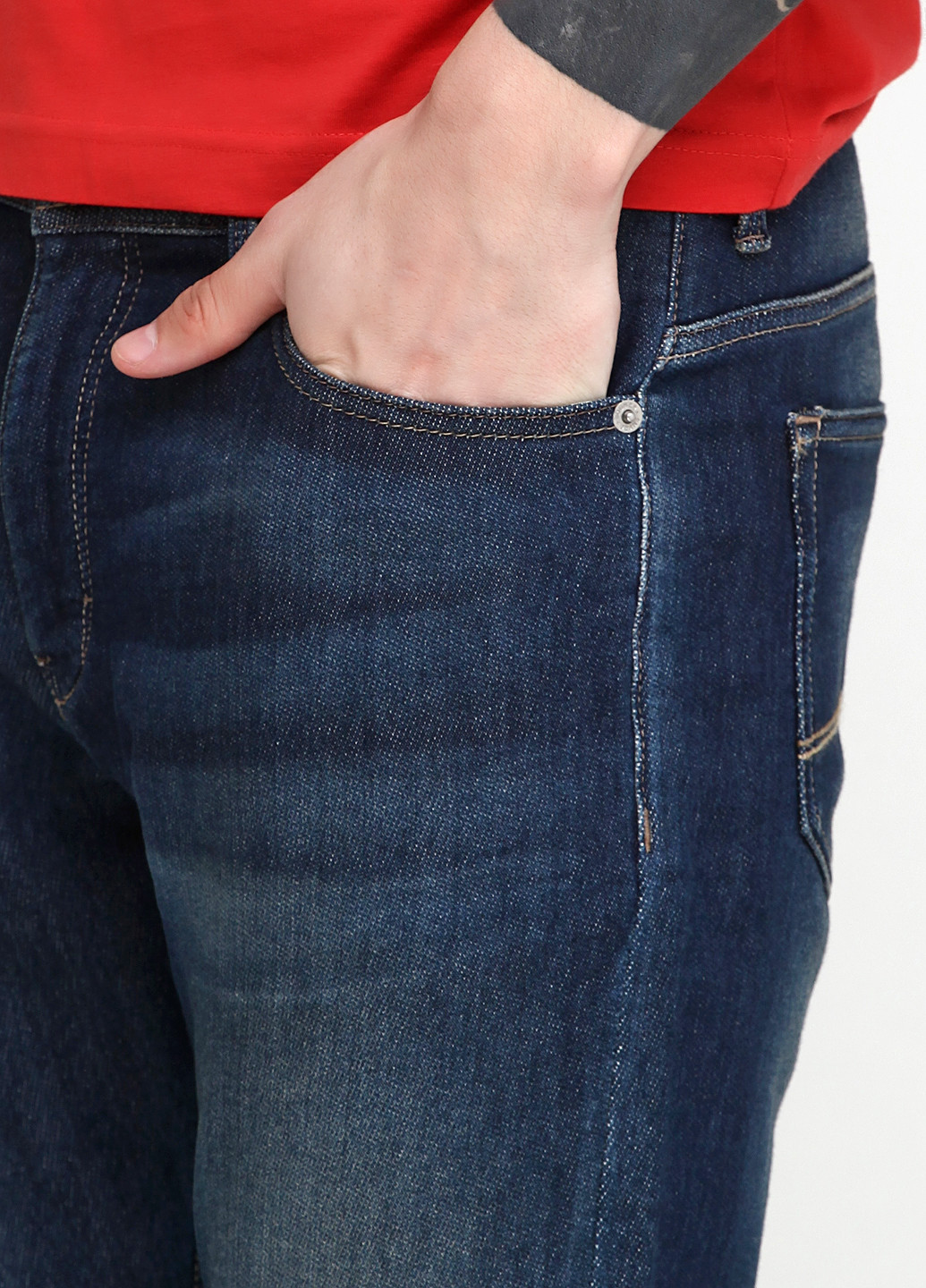 Джинси Bogner середня талія однотонні темно-сині джинсові