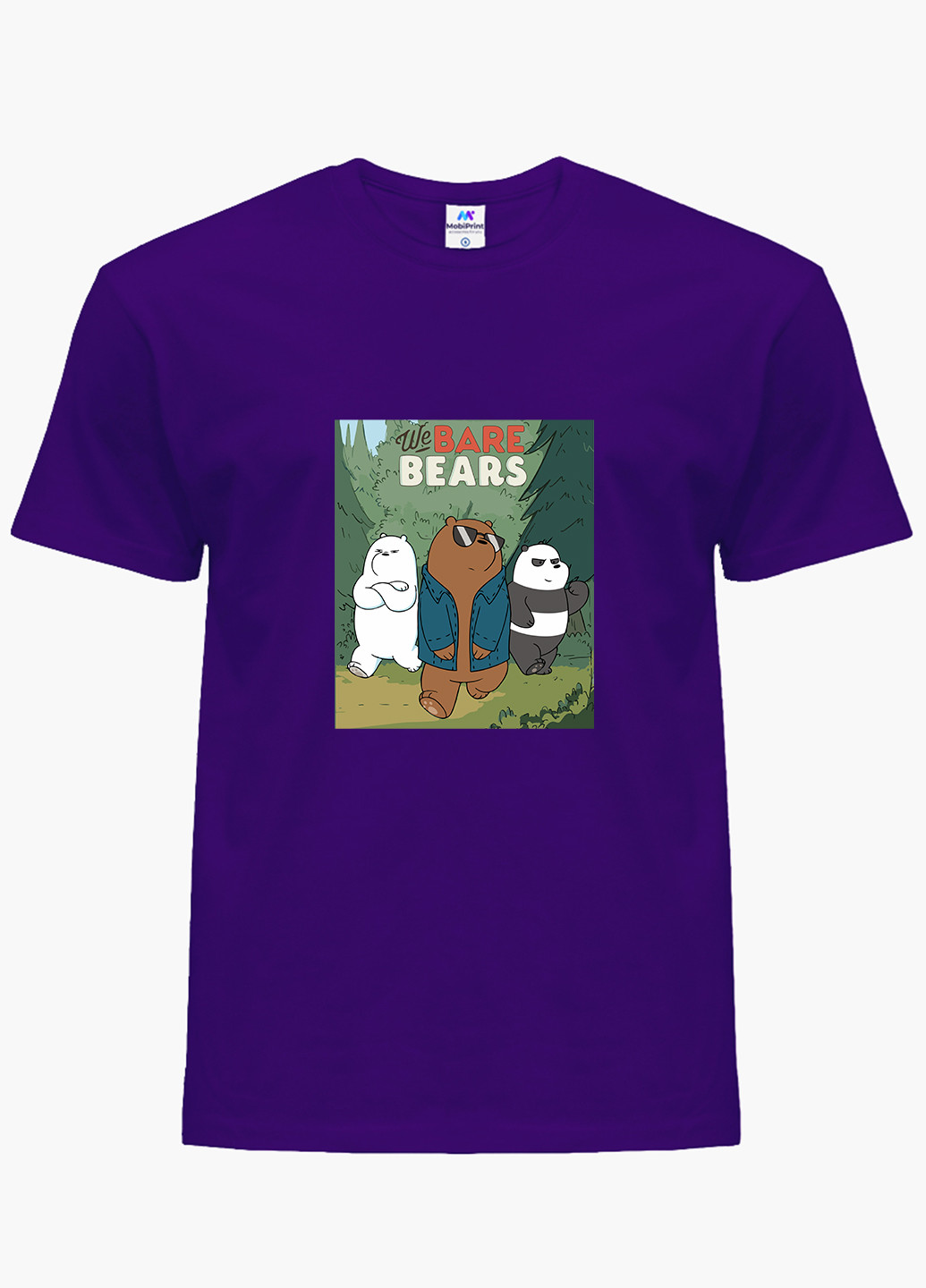 Фиолетовая демисезонная футболка детская вся правда о медведях (we bare bears)(9224-2664) MobiPrint