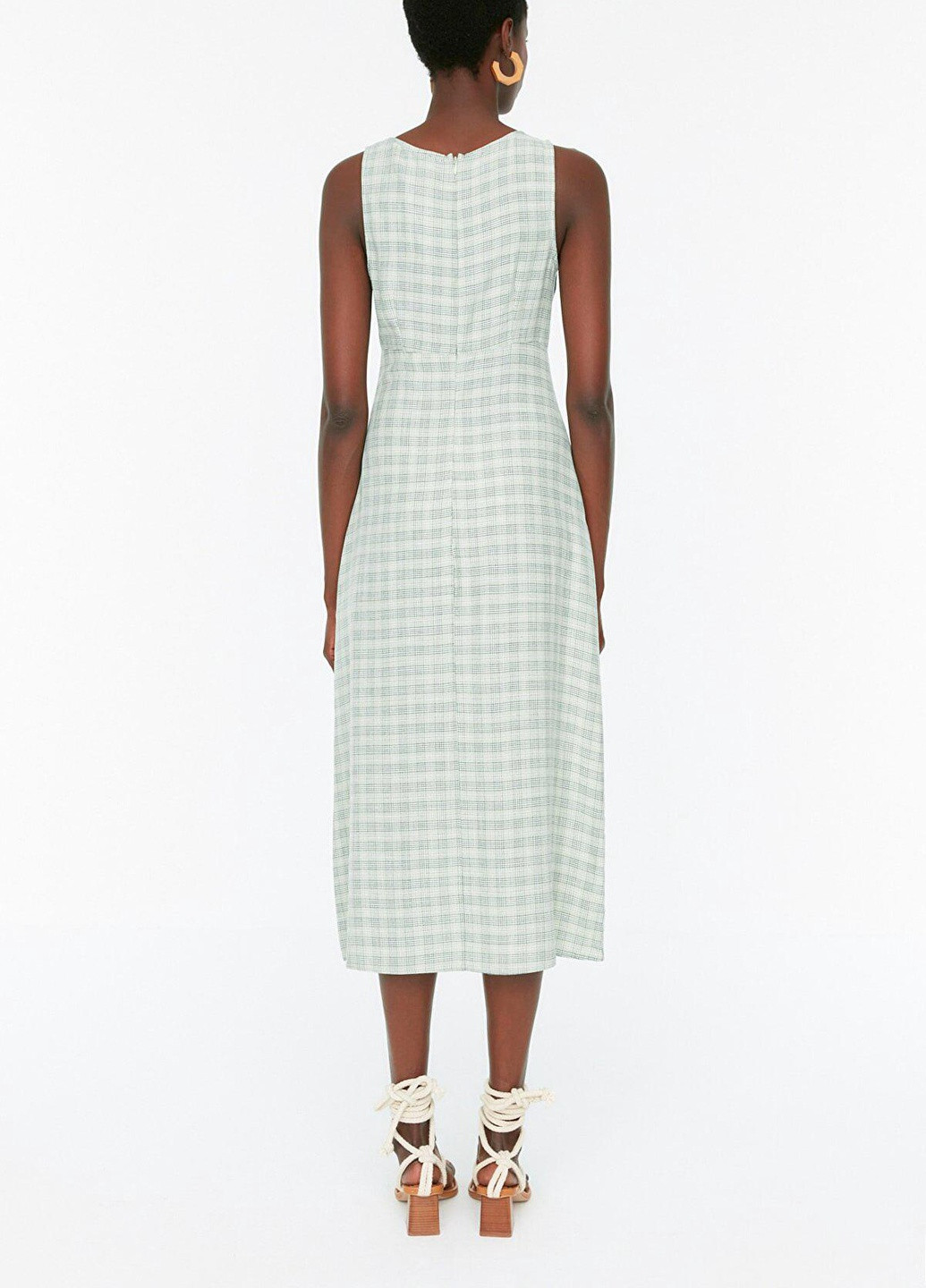 Зелена повсякденний сукня AMORI в клітинку