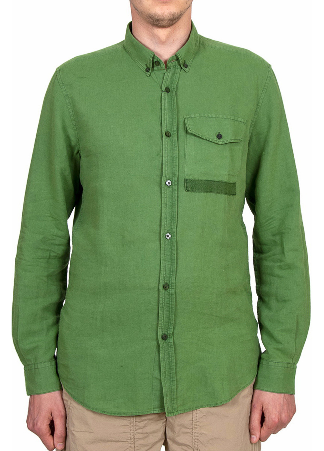 Зеленая рубашка однотонная Antony Morato
