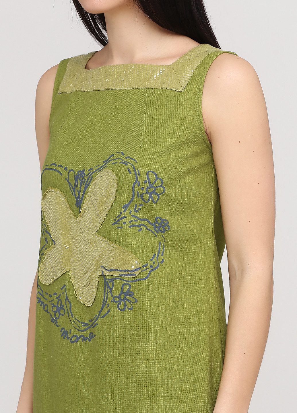 Оливковое кэжуал платье Ruta-S однотонное