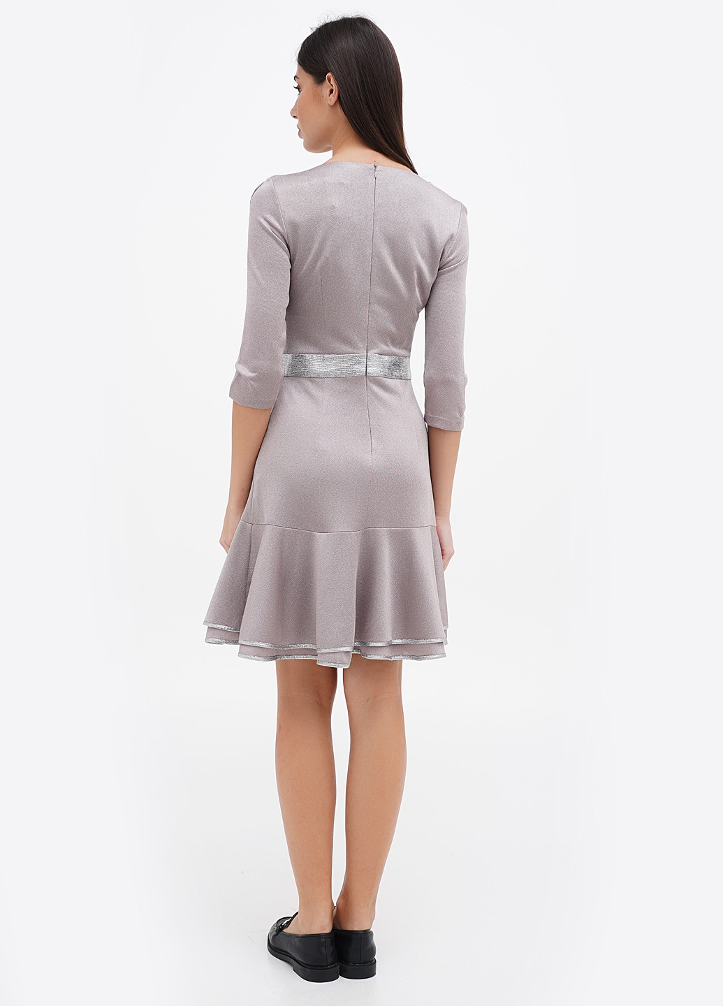 Сіро-бежева кежуал сукня Sassofono однотонна