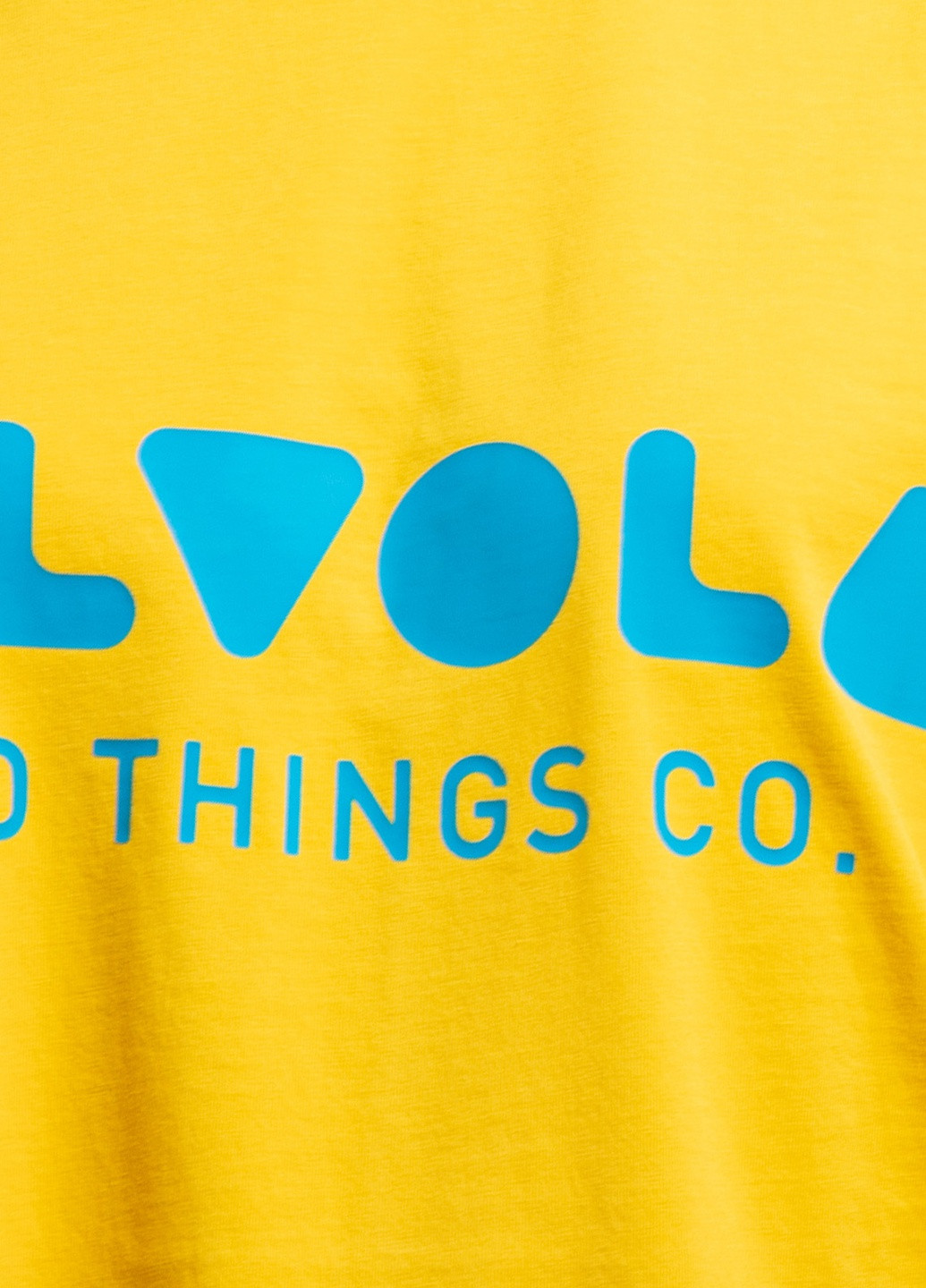 Желтая футболка с логотипом цвета морской волны Valvola