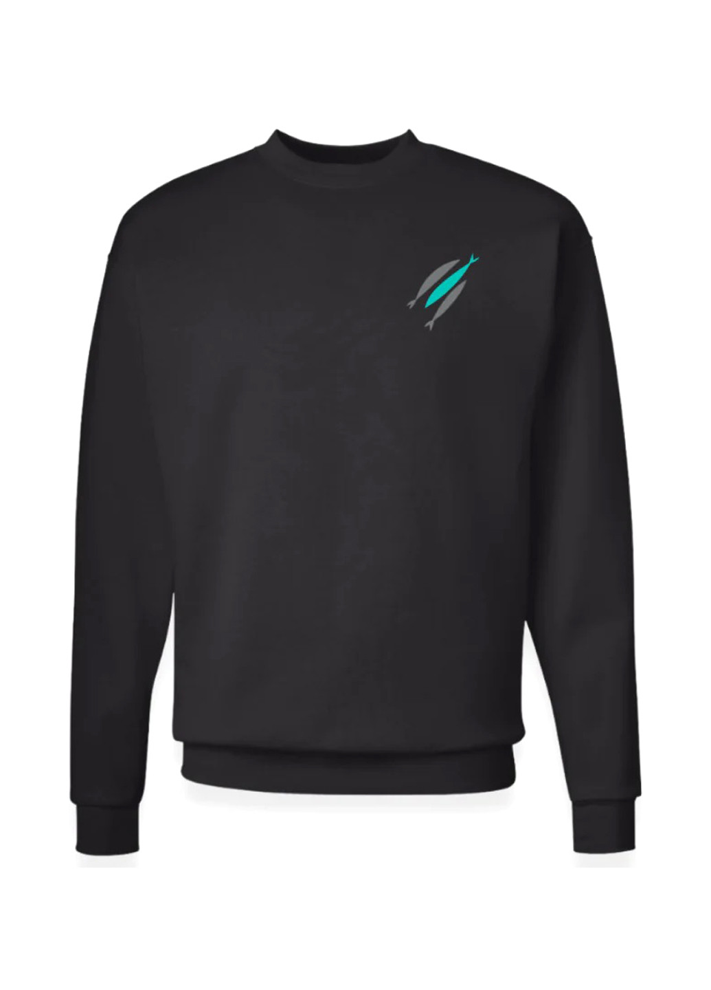 Чорний світшот Canvas однотонний вишивка (361422203)