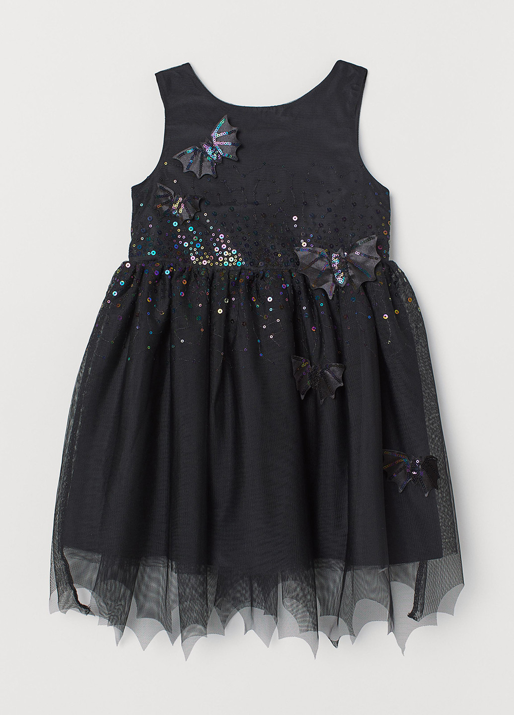 Черное праздничный платье клеш H&M с рисунком